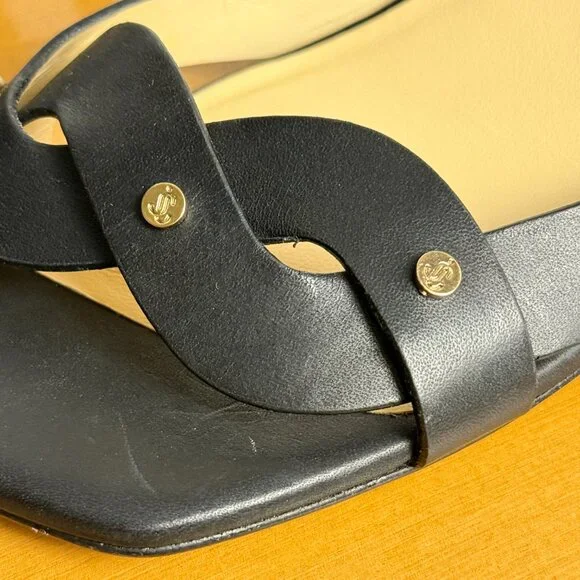 Jimmy Choo Drya 65 Studded Black Leather Block Heel Sandals – EU 39 - Picture 8 of 11